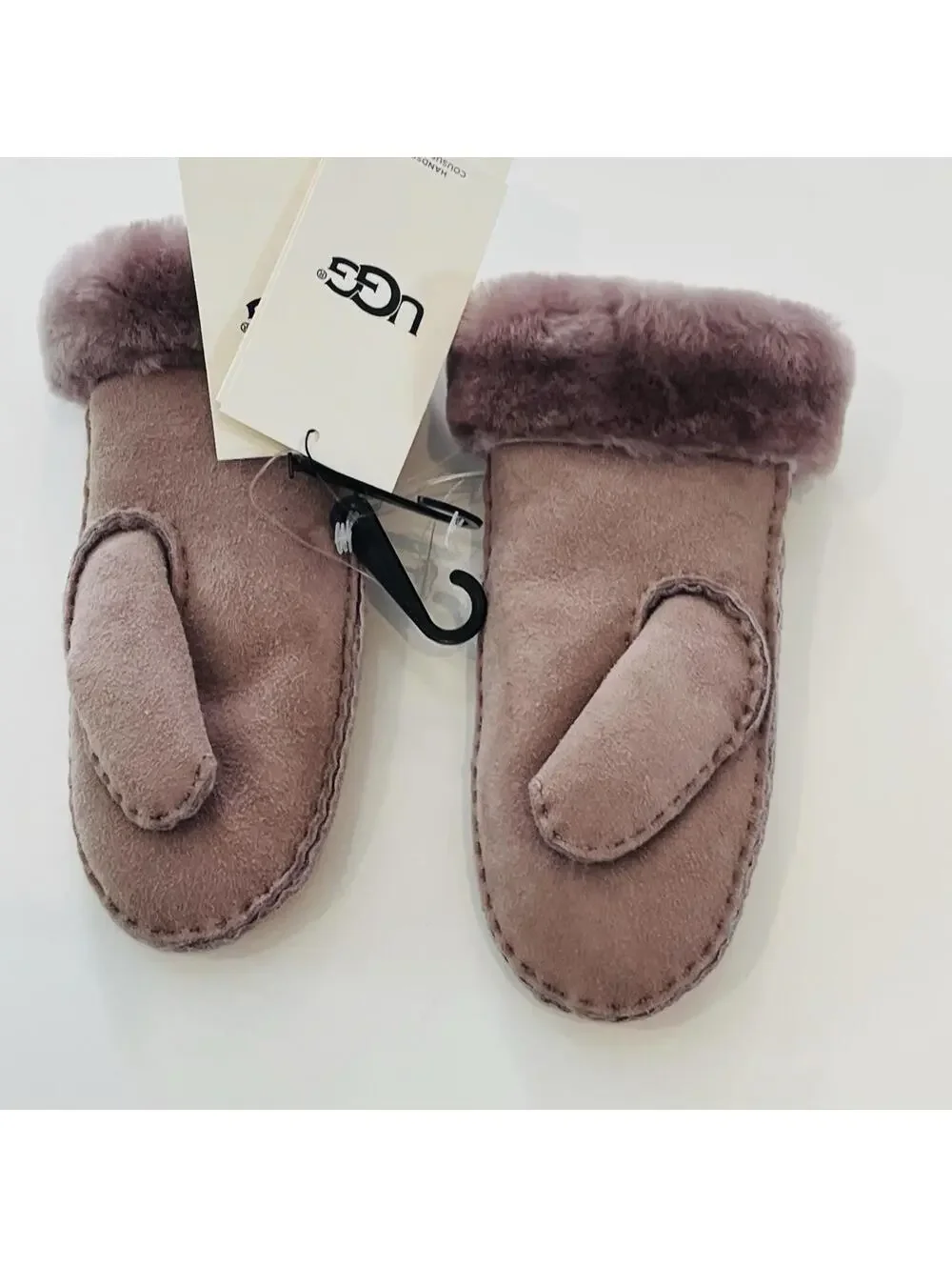 $95 UGG Suede Fur Lined Kids Gloves/Mittens Pink Size 2-4YR  NWT